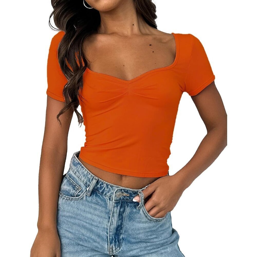 Women's Y2K Crop Top Short Sleeve Ruched Casual Sexy Clubwear